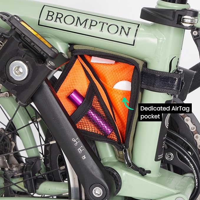 Vincita Boomerang Bag 3.0 – Frame Bag for Brompton Bike (A, C & P Line) – Anti-Slip Slim Tool Pouch with Magnetic Mount – Detachable Straps & Bright Lining – Fold-Compatible Storage (Ripstop Pink)
