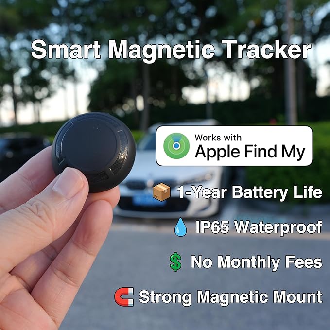Mini GPS Tracker for Vehicles – Works with Apple Find My, No Monthly Fee, Hidden Magnetic Car Tracker Device for Vehicle Location Tracking (iOS Only)