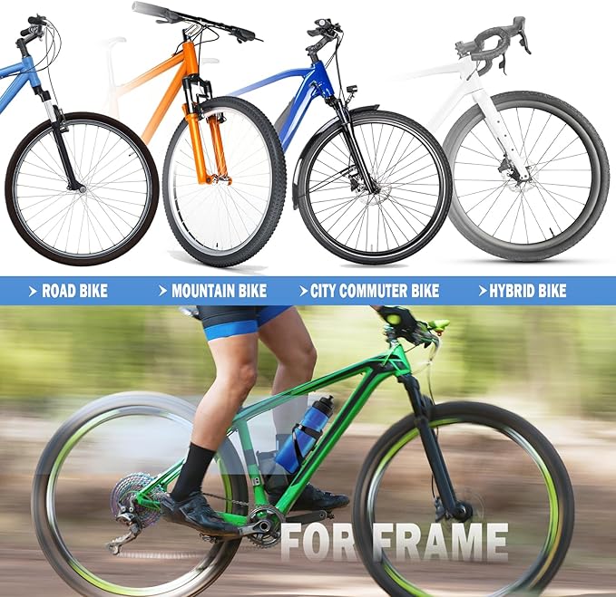 Bike Water Bottle Holder, Ultralight Nylon Fiber Bicycle Water Bottle Cage Black, 2Pack Cycling Drink Cage&Cup Holder with Screw, for Road, MTB Mountain, Ebike, Triathlon Bikes Frames (2PCS)