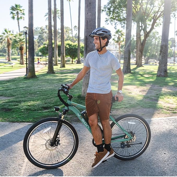 Jasion EB5 Electric Bike for Adults with Peak 1000W Brushless Motor, 40Miles 20MPH Commuting Electric Mountain Bike with 360Wh Removable Battery, 7-Speed, 26" Tires and Front Fork Suspension