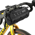 Rhinowalk Bike Handlebar Bag Waterproof Bicycle Front Bag Frame Storage Roll Bag Mountain Road Bikes Commuter Shoulder Bag Professional Cycling Accessories-Black