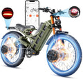 eAhora 2026 Romeo Pro 3 5600W 50Mph High-Torque Ebike, 60V 80Ah 250-Mile Long Range Electric Bike for Adults, Adjustable Air Suspension, 26'' Puncture-Proof Tire, UL 2849 Certified by TÜV