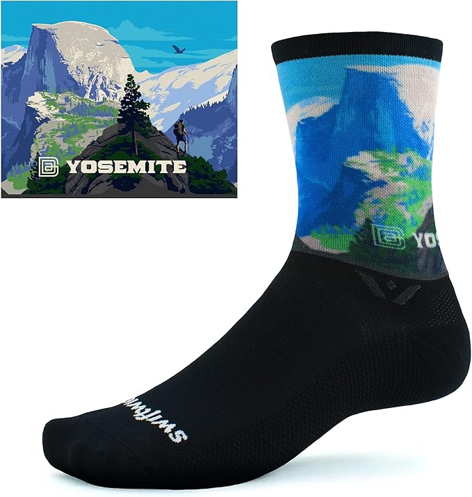 Swiftwick VISION IMPRESSION Crew, National Parks/States Edition, Running, Hiking and Cycling Socks