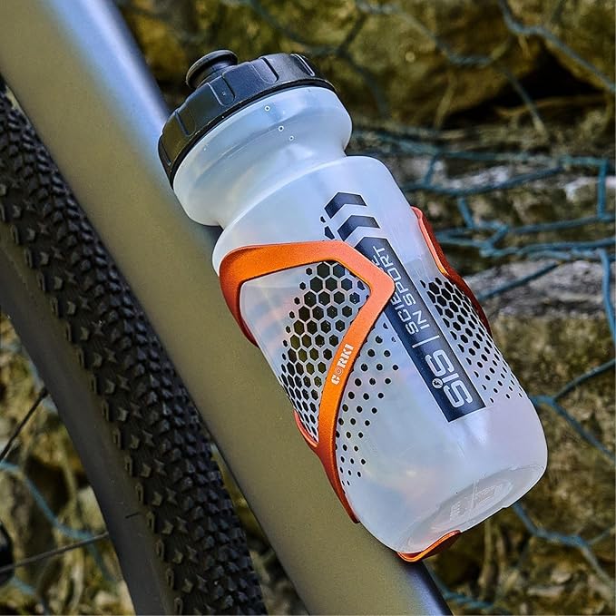 Corki Cycles Heavy Duty Bike Water Bottle Holder, Lightweight Aluminum Cage Shockproof Design for Road Mountain Gravel Bikes, Holds 18-30 oz, 1-Pack Orange