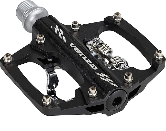 Venzo Multi-Use Compatible with Shimano SPD Mountain Bike Bicycle Sealed Clipless Pedals - Dual Platform Multi-Purpose - Great for Touring, Road, Trekking Bikes