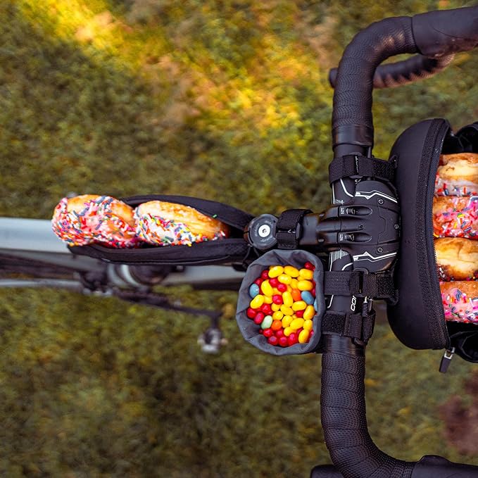 LEZYNE Energy Caddy Bicycle Frame Storage Bag - Water-Resistant Bike Top Tube Organizer with Zipper Closure, 3-Point Attachment