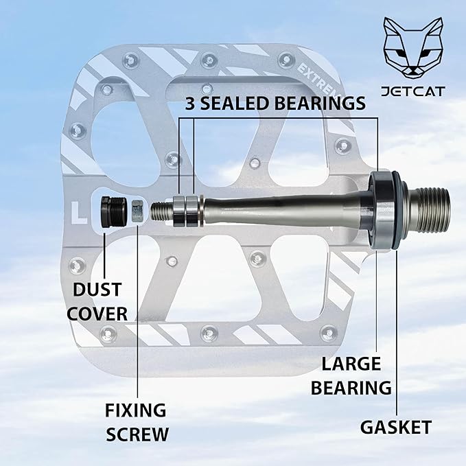 Mountain Bike Pedals Flat - MTB Pedals Flat, Bicycle Pedals, Road Bike Pedals, BMX Pedals, for BMX MTN Road Gravel EBike, Specialized Parts, Adults, Aluminum Metal Stamp 9/16"