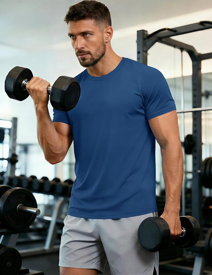 MAGCOMSEN Men's Short Sleeve UPF 50+ T-Shirt Quick Dry Workout Athletic Running Swim Tops Tee Rash Guard Performance Shirts