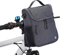 CamGo Handlebar Bag for Bike Canvas Shoulder Bags Small Handbag Cycling Front Basket Bicycle Top Tube Storage Pack with Rain Cover Grey