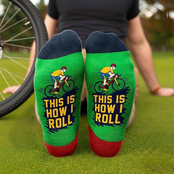Cycling Socks - Gifts for Cyclists, Mountain Bike Accessories, Bike Socks and Funny Biker Gifts for Men