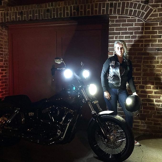 Rogue Rider Industries Sigz Black Label Front LED Turn Signals with White Running Lights (1157) compatible with Harley Davidson Sportster Street Glide Road King Softail Electra Heritage Dyna