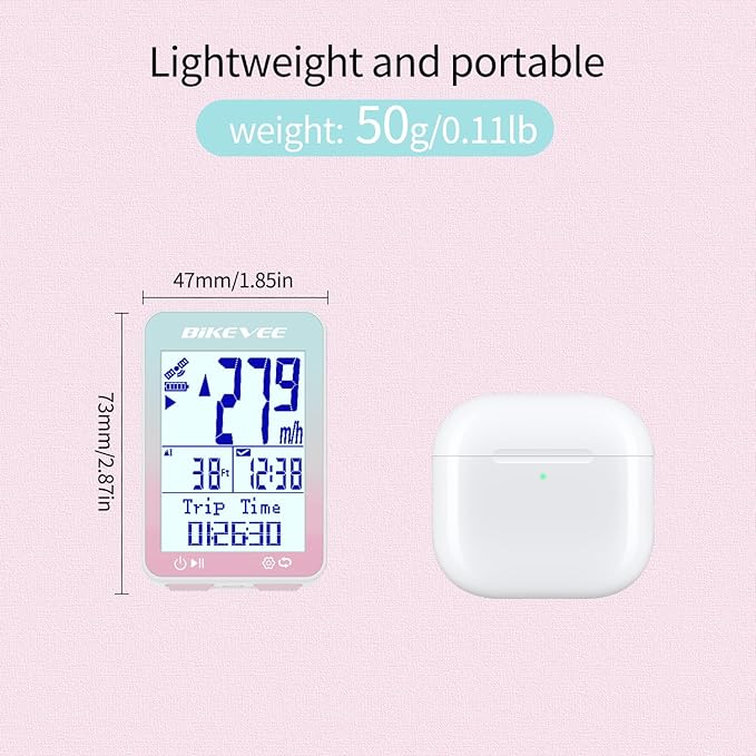 GPS Speedometer & Odometer - Wireless Bike Computer, Auto Start/Stop, Auto Backlight, IPX7 Waterproof, 2.4" LCD, Cycling Tracker in MPH & KM/H