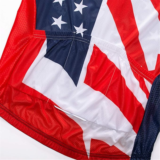Cycling Jerseys Men Bicycle Short Sleeve Summer Shirt Bike Biking Tops Riding Clothing Flag