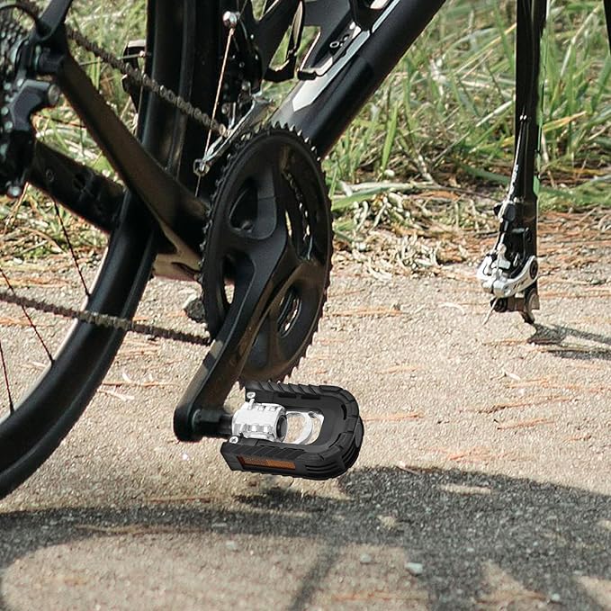 Foldable Aluminum Alloy Bike Pedals Flat Mountain Bicycle Pedals with Wrench Pair for Road, Electric, and Cycling Accessories