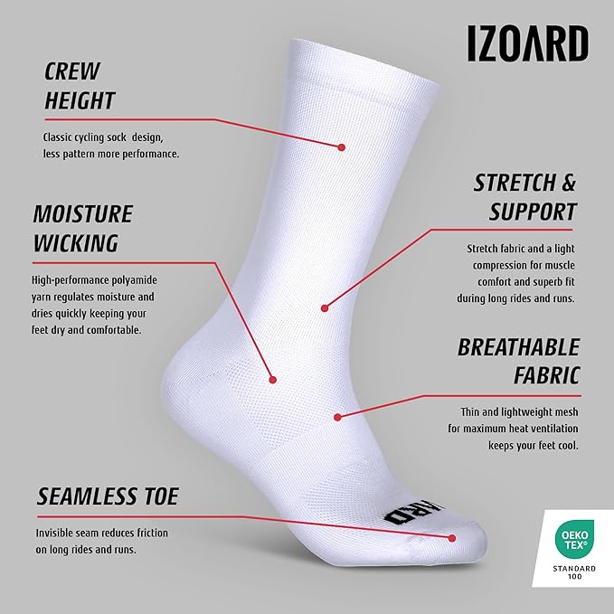 Performance Cycling Socks – Compression, Moisture-Wicking Crew Bike Socks