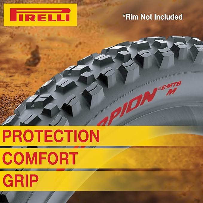 Pirelli Scorpion E-MTB M Red Color Edition Mountain Bicycle Tire 27.5x2.6 - Tubeless High-Performance Tear-Resistant E-MTB Tire for XC Racing, Trail & Enduro Riding