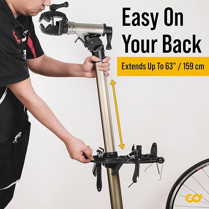 BikeHand Bike Repair Stand - Home Portable Bicycle Mechanics Workstand - for Mountain MTB Road Bikes Maintenance - Max. 110 lbs