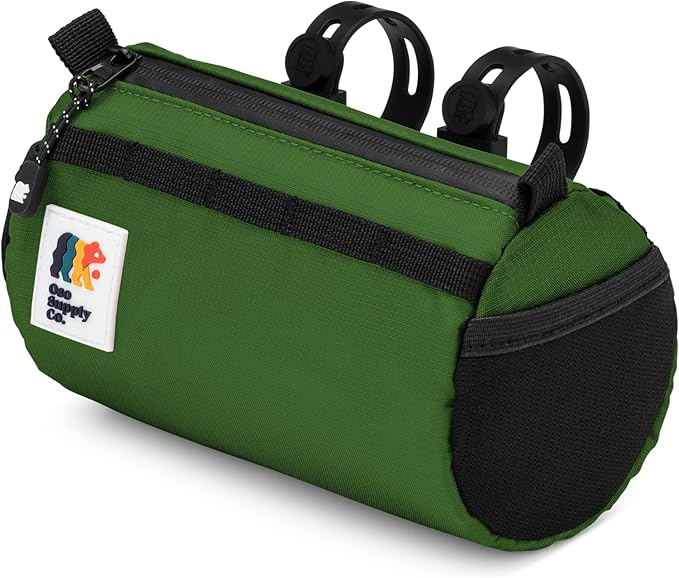 Handlebar Bike Bag – Water-Resistant Hard Shell with Quick-Access Zipper, Side Mesh Pockets, and Spacious Storage – Ideal for Cycling, Commuting, and Adventure Rides (Green)