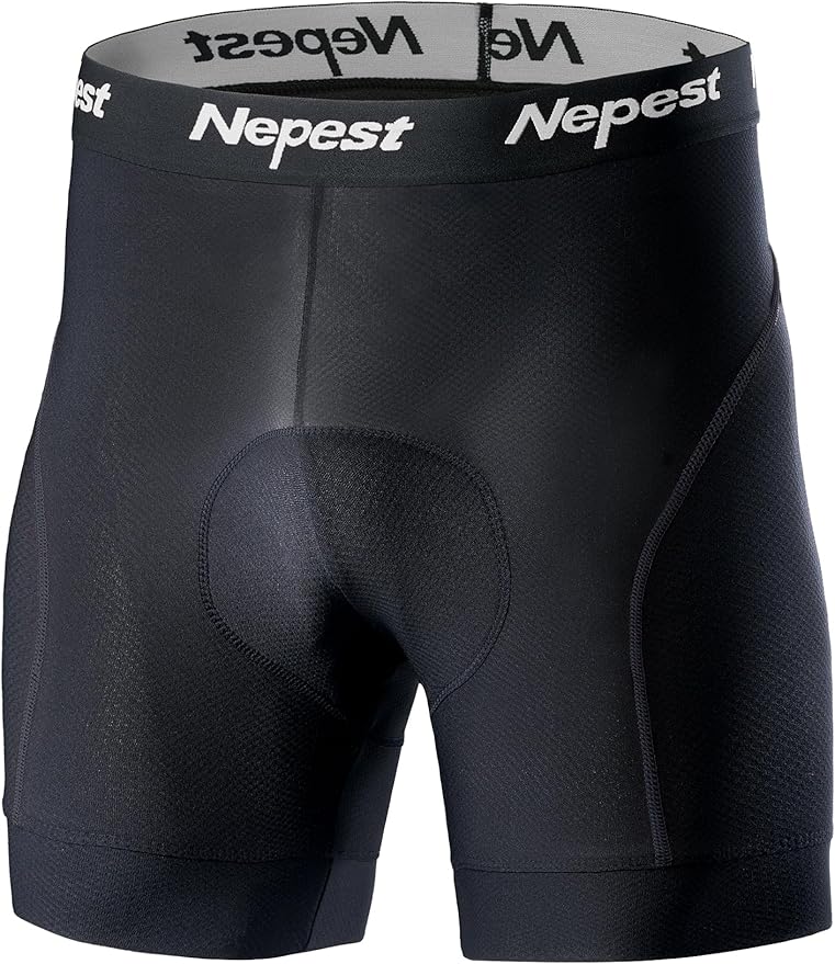 Nepest Mens Cycling Underwear 4D Padded Bike Shorts MTB Liner Mountain Bicycle Tights for Riding
