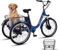 Luxevelo 500w Electric Trike Electric Tricycle for Adults Hydraulic Disc Brakes Adult Tricycle 24 inches Tire 7speed Power Assist Multiple Shock Absorption Compact Commuter 48v 13ah Removable Battery