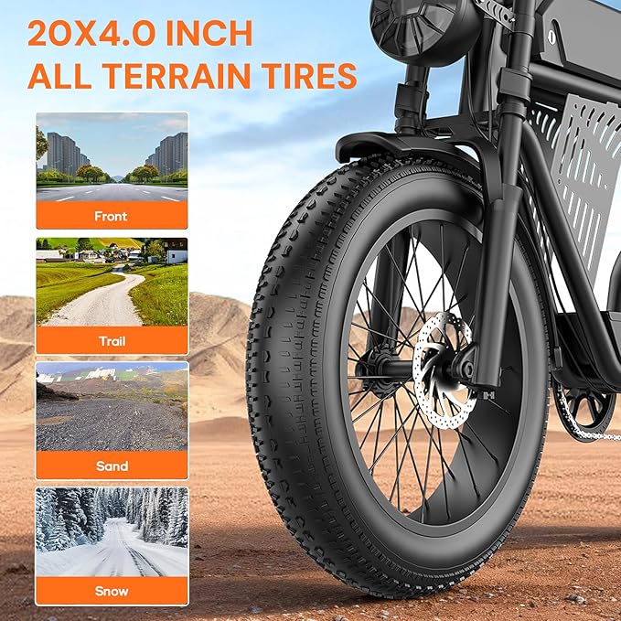 ASKGO Electric Bike for Adults, 2500W Peak Motor, 33 MPH & 65-100 Miles Range, 48V 20AH Removable Battery, 20" Fat Tire Dirt Bike, Dual Suspension Off-Road E-Bike with NFC/Password Unlock