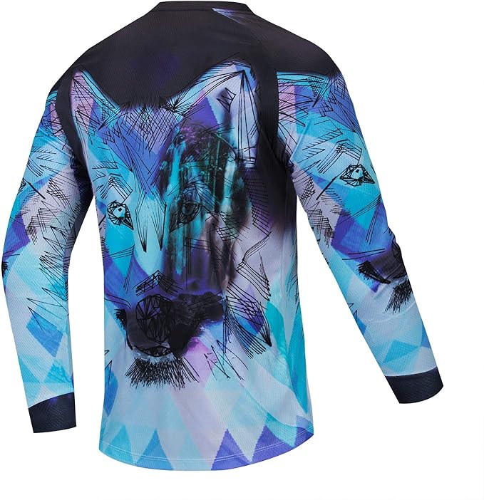 PSPORT Men's Motocross Jersey Long Sleeve Motocross Shirt Men Mountain Dirt Bike Jersey Downhill Riding Racing Clothing Tops