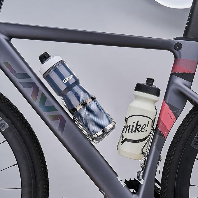 Corki Cycles Bike Water Bottle Cage Aluminum Alloy Side Load Bicycle Water Bottle Cage, Right Entry Bike Water Bottle Holder for Road & Mountain Bikes- 2Pack - Black & Silver