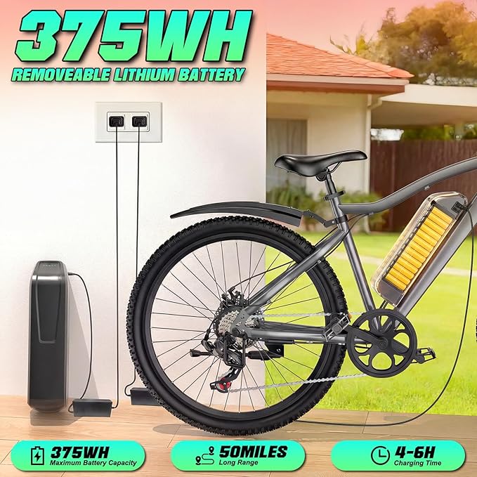 Electric Bike for Adults and Teens, 520W-560W Motor, 20-24MPH, 32 Miles Range, 48V 10Ah Battery, 3-Level Pedal Assist, 14" Foldable Mini Electric Bicycle, UL 2849 Certified