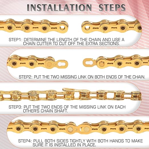 BUCKLOS 6/7/8/9/10/11/12 Speed Bike Chain, High Performance Lightweight Bicycle Chains for Road Bike/Mountain Bike/Ebike,Compatible with Shimano, SRAM, Campagnolo Silver/Gold