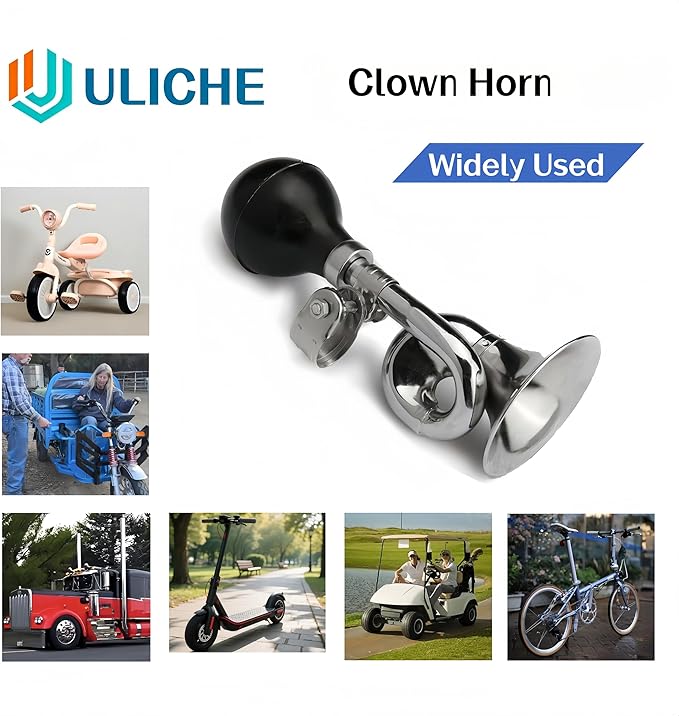 Kids Bike Horn, Metal Snail Bugle Funny Horn,Retro Air Clown Horn,Classic Vintage Metal Twist Loudspeaker Siren Hooter Snail Air Horn for Golf Cart Bicycles,Kids & Adults Christmas Party Gift