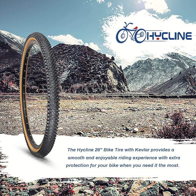 Hycline Mountain Bike Tire: 20/24/26/27.5-inch Folding Replacement High-Performance Wear-Resistant Bicycle Tires for MTB Off-Road Bike