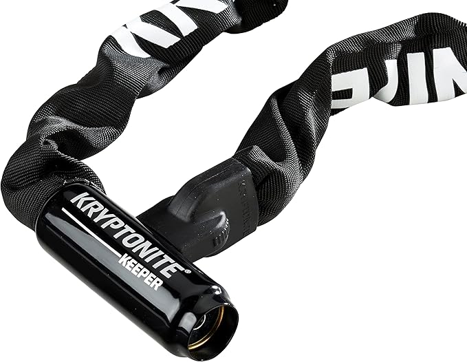 Kryptonite Keeper 712 Bike Chain Lock, 4 Feet Long Heavy Duty Anti-Theft Bicycle Chain Lock with Keys for Bike, Motorcycle, Scooter, Bicycle, Door, Gate, Fence