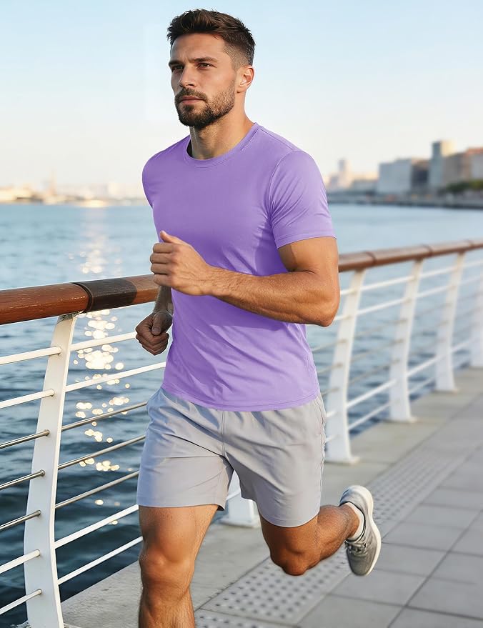 MAGCOMSEN Men's Short Sleeve UPF 50+ T-Shirt Quick Dry Workout Athletic Running Swim Tops Tee Rash Guard Performance Shirts