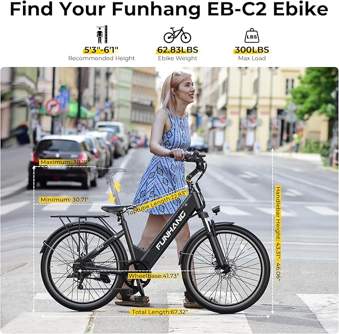 Electric Bike for Adults, 1000W Peak Ebike, 50Miles 21.7MPH Step Thru Electric Bicycle, 26" Commuter E Bikes with 48V Built-in Removable Battery, Adjustable Stem, 7-Speed, UL 2849 Certified