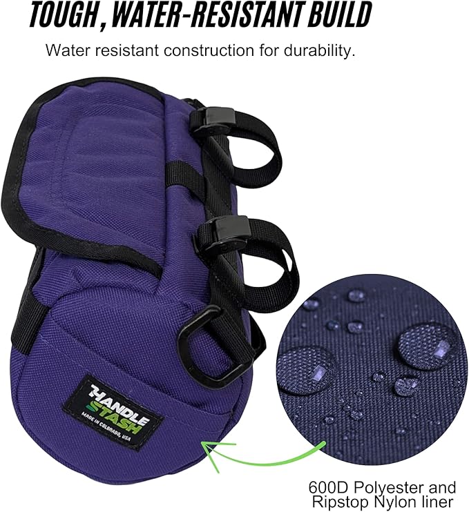 Handlebar Bag (Purple Haze) | 2 Liter Capacity | Spacious Bike Bag w/ 2 Extra Long Buckle Straps & 1 Hook-and-Loop Strap | Water Resistant Front Basket | Bike Accessories | Made in USA