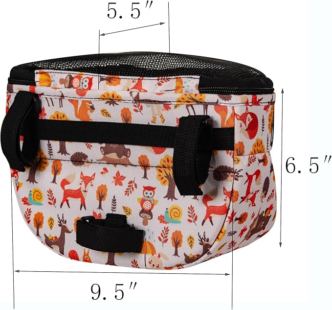 Kids Bike Basket,Durable Front Frame Bicycle & Scooter Basket Bag,Waterproof Fabric Bicycle Handlebar Bag for Boys, Girls, Toddlers with Zipper Mesh Lip (Beige Animal)