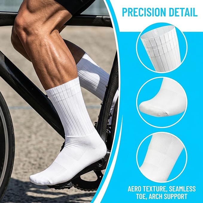 Cycling Socks for Men & Women - 3D Arch Support Compression Bike Socks | Moisture Wicking & Breathable