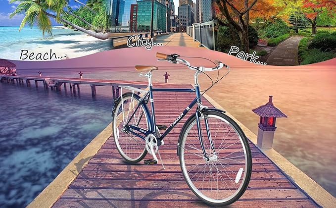 Tracer Osaka Hybrid Bikes, Steel Frame, Shimano Nexus Inter 3/7 Speed, Brown Seat Brown Grips, Road Bike, City Bike, Multiple Colors