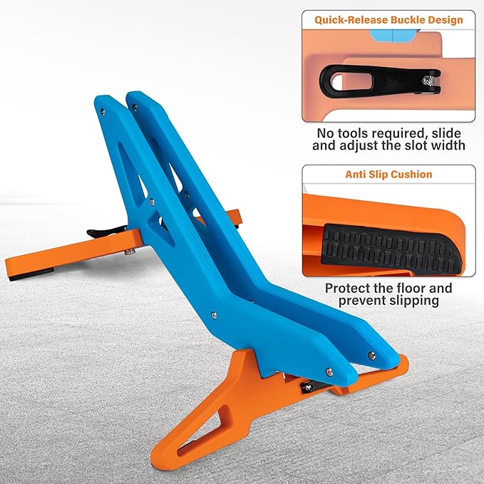 Adjustable Bike Parking Stand Fits 16-29 Inch Bicycles, Compatible with 23c-3.0 Tire Width – Heavy-Duty Plastic, Easy Installation, Stylish Two-Tone Design (Blue&Orange(2 Pack))