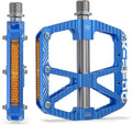 MTB Mountain Bike Pedal Platform Flat Bicycle Pedals Aluminum Alloy Non-Slip 9/16" Metal Bike Pedals with 3 Bearings for Road, BMX