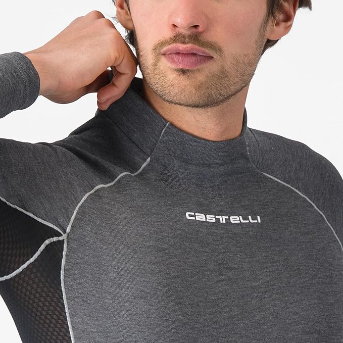 CASTELLI Men’s Flanders 2 Long Sleeve Baselayer, Premium Insulation & Breathability for Cold Road Cycling, Biking Rides
