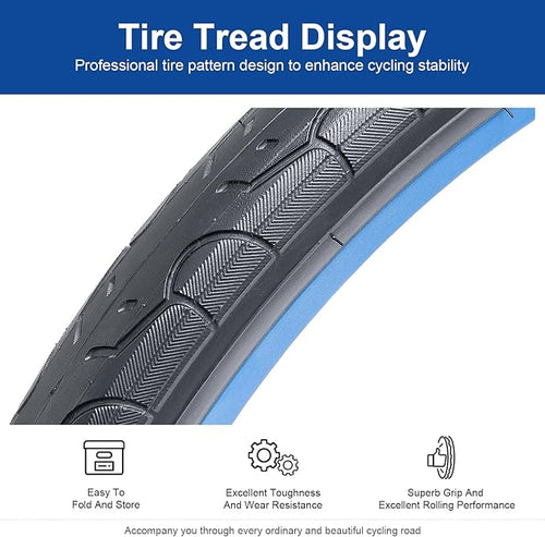 20x1.50 (40-406) Bike Tire 20 inch Bicycle tire Suitable for 20X1.5 20 x 1.50 City/Road/Commuter Folding Replacement Bike Tire (Single)