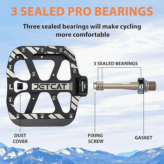 Mountain Bike Pedals Flat - MTB Pedals Flat, Bicycle Pedals, Road Bike Pedals, BMX Pedals, for BMX MTN Road Gravel EBike, Specialized Parts, Adults, Aluminum Metal Stamp 9/16"