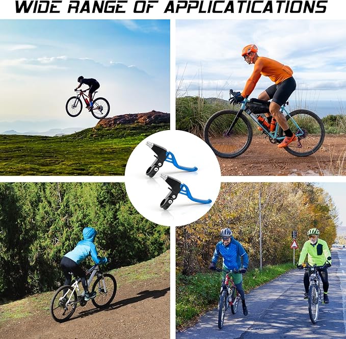 V-Type Bike Brake Set, Complete Universal Bike Front and Rear MTB Brake, Bicycle Brakes, Inner and Outer Cables, Include Brakes Lever Calipers Multi-Tool Wrenches