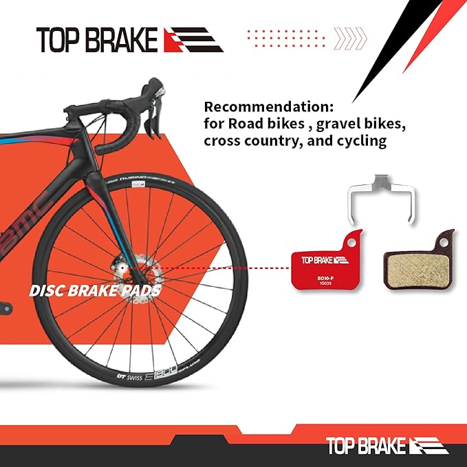 TOP BRAKE Disc Bike Brake Pads Compatible with AVID SRAM Level TLM/Ultimate/Force 22/Force 1/Red eTap HRD/Rival 1/Rival 22/S700 B1/S900 HRD