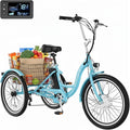 MOONCOOL MONCOOL Adult Electric Tricycle, 350W Front Drive Motor (Peak 700W), 15.5MPH E-Trike with Removable 36V 14.5Ah Battery, 60 Miles Range, 24/26 Inch 7-Speed 3 Wheel Electric Bike, Large Basket