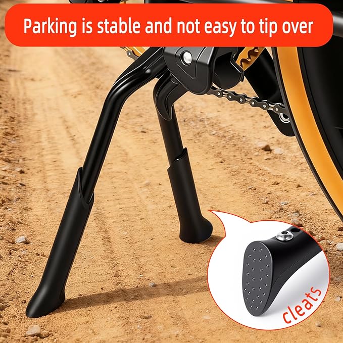 Bike Stand for 24"-28" - Adjustable & Foldable Bike Kickstand with Stable Double Leg & Chain Protection - Easy to Mount Kickstand for Adult Bike - Durable Design for Trekking & Mountain Bike