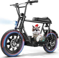 Caroma Peak 1200W/1000W/800W/500W Electric Scooter with Seat,16"/20" Fat Tire Ebike All-Terrain,Max 30Miles&20MPH Electric Scooter Adults,Electric Motorcycle Adults with Storage Basket for Cargo&Pets