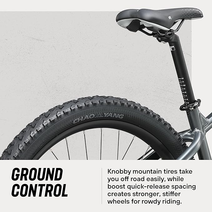 Mongoose Switchback Mountain Bike for Men and Women, 8 to 10-Speed Drivetrain with Trigger Shifters, 27.5 to 29-Inch Wheels, 15.5 to 17.5-Inch Frame