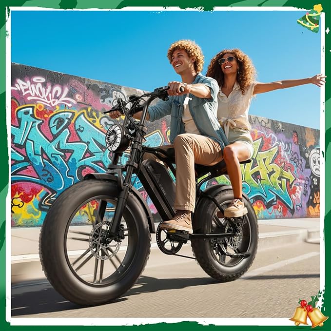 TST Electric Bike for Adults, 1500W Peak Motor Ebike with 48V 15Ah Built-in Battery, 60 Miles Range 28 MPH Electric Bike, 20" Fat Tire E Bike with 7 Speed